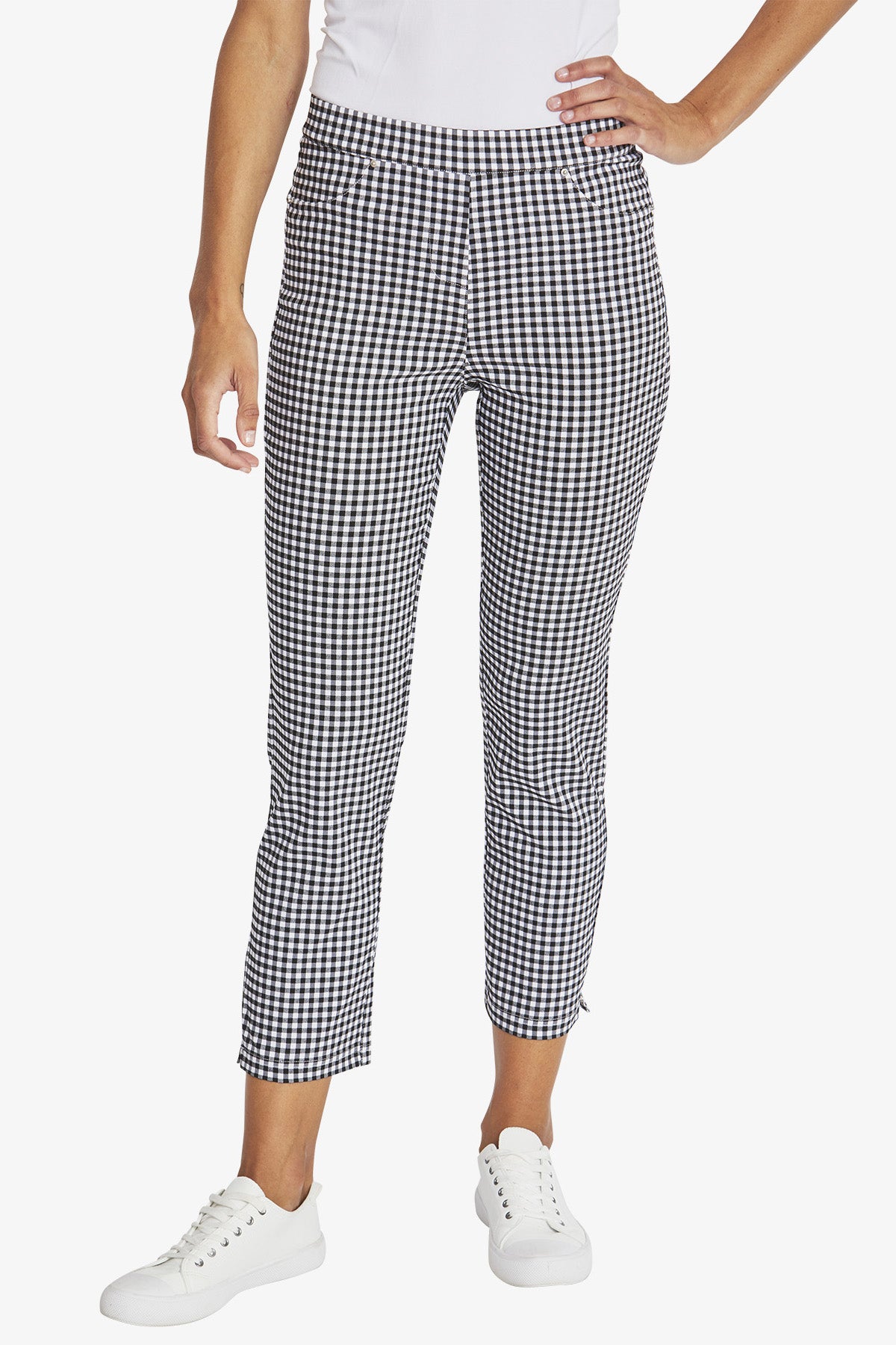 Gingham Pant in Black/White