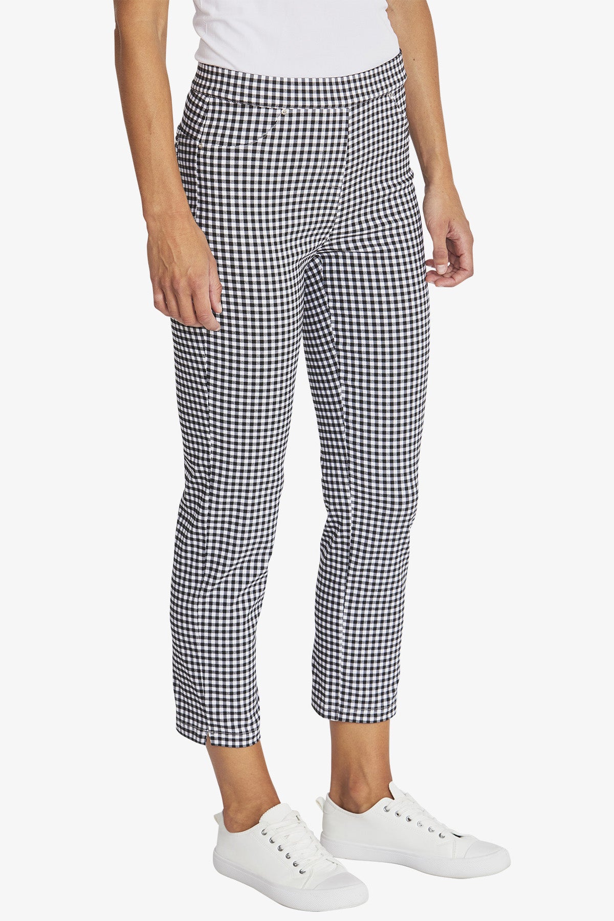 Gingham Pant in Black/White