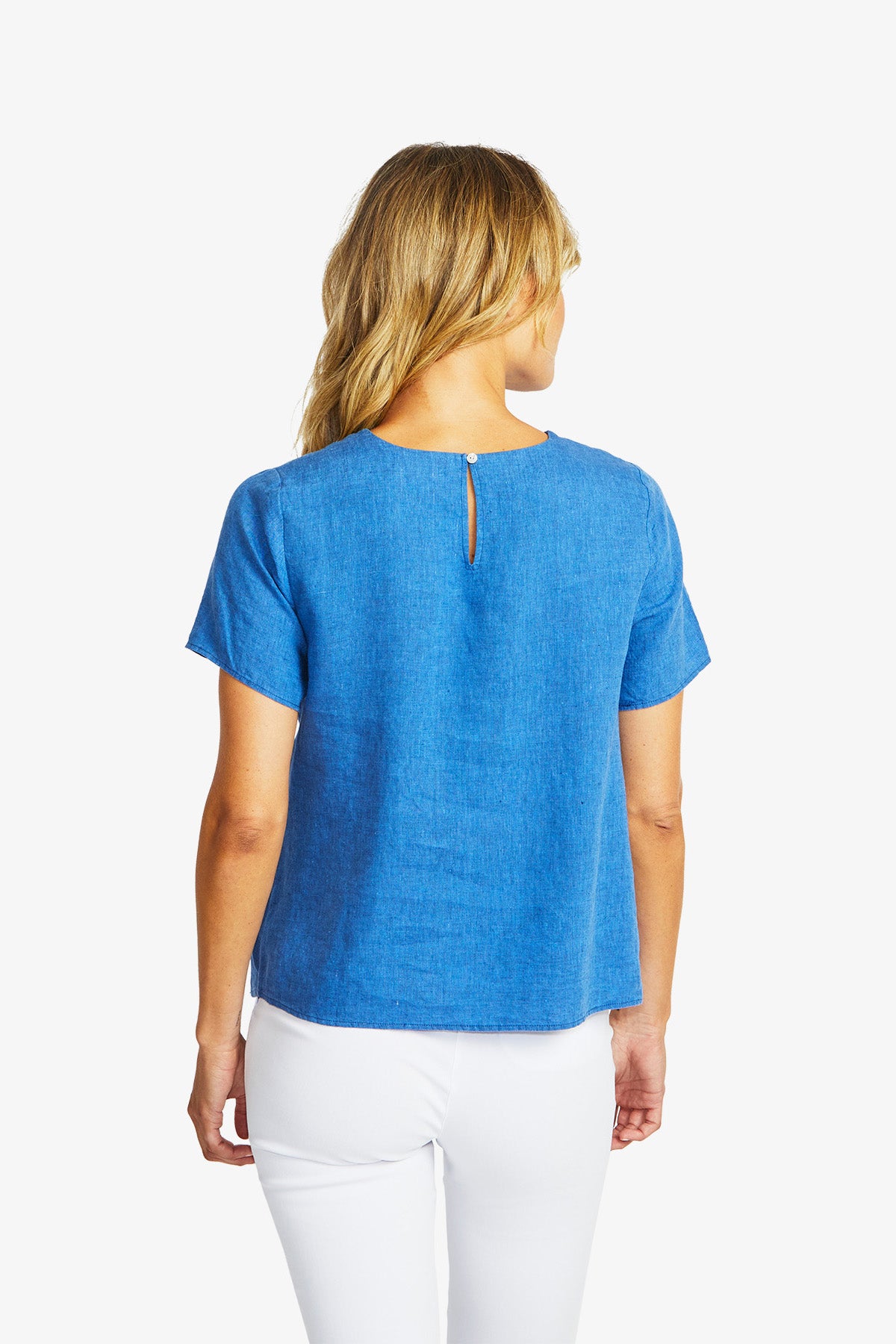 Jasmine Linen Knot Top in Regatta