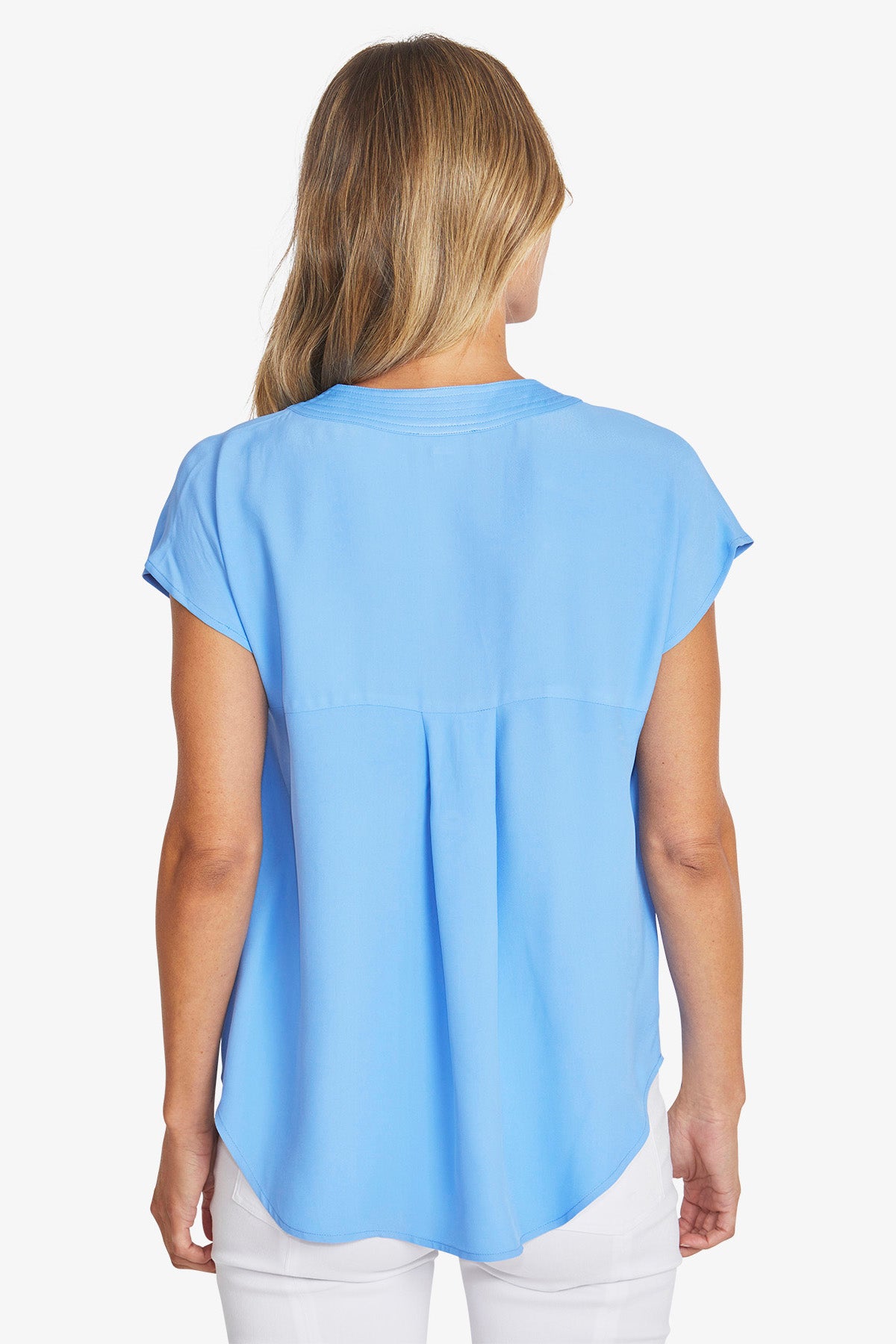 Womens Kira Slinky V Neck Top Blue P595357