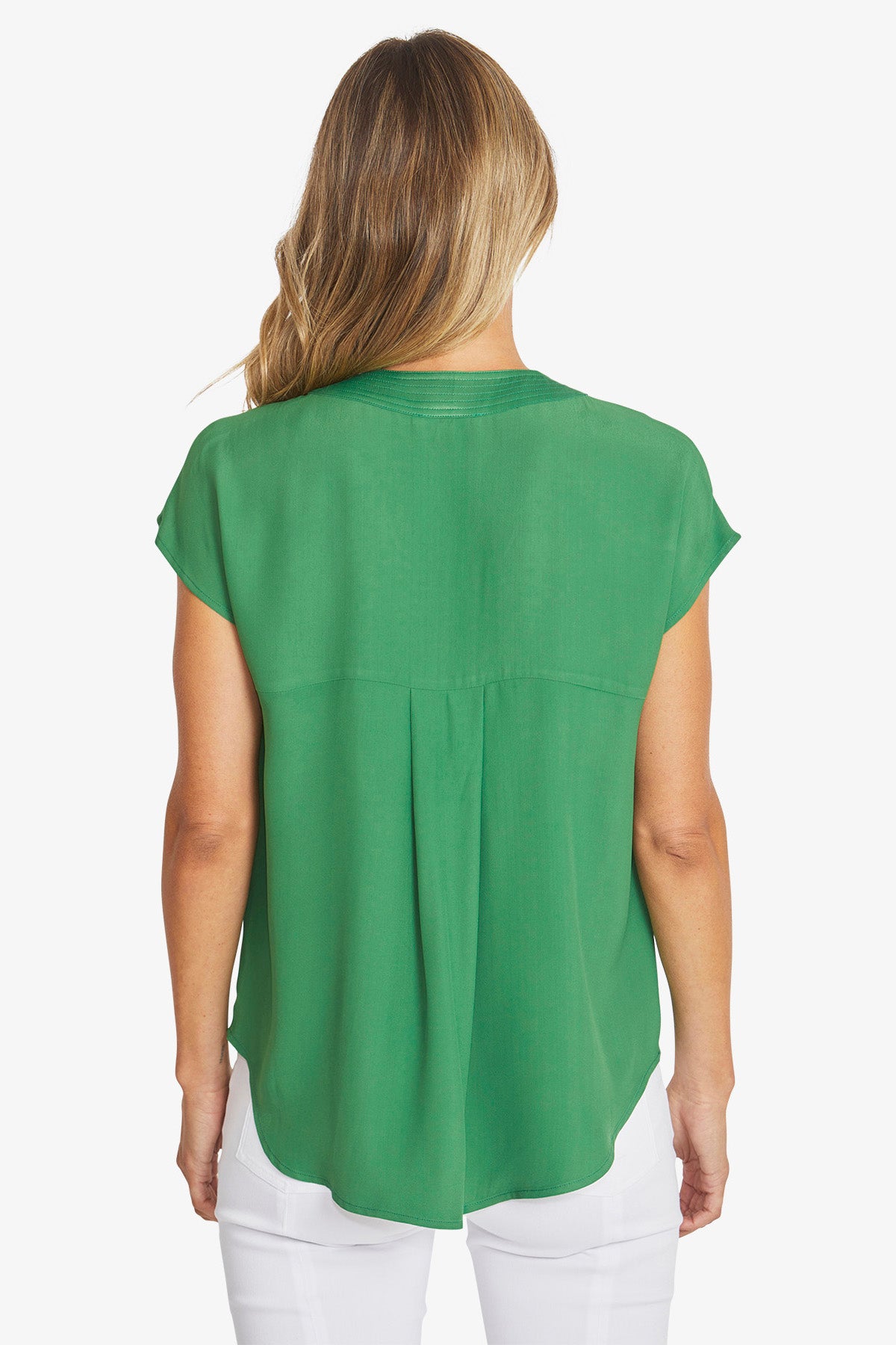 Womens Kira Slinky V Neck Top Green P595357