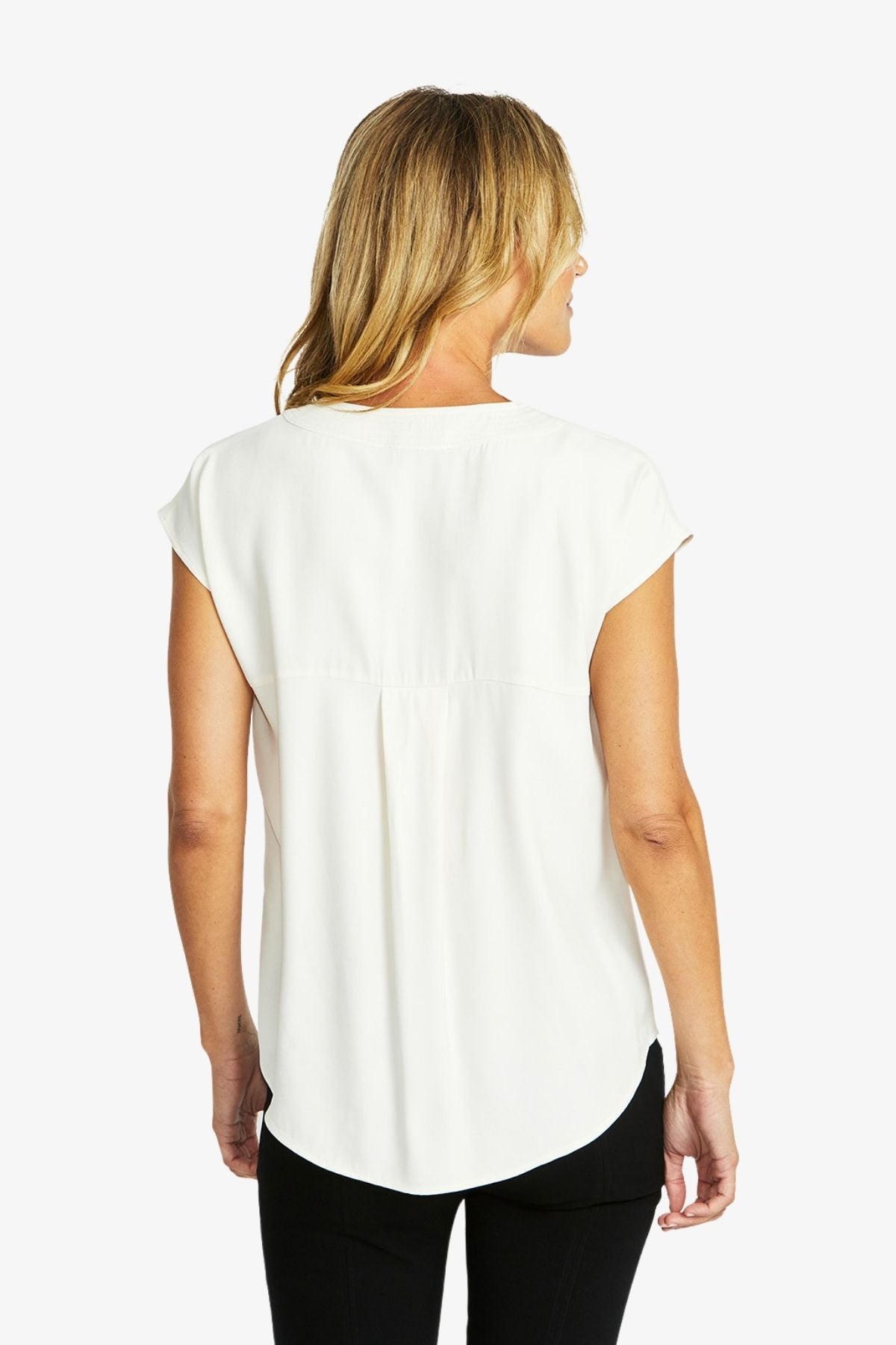 Womens Kira Slinky V Neck Top White P595357