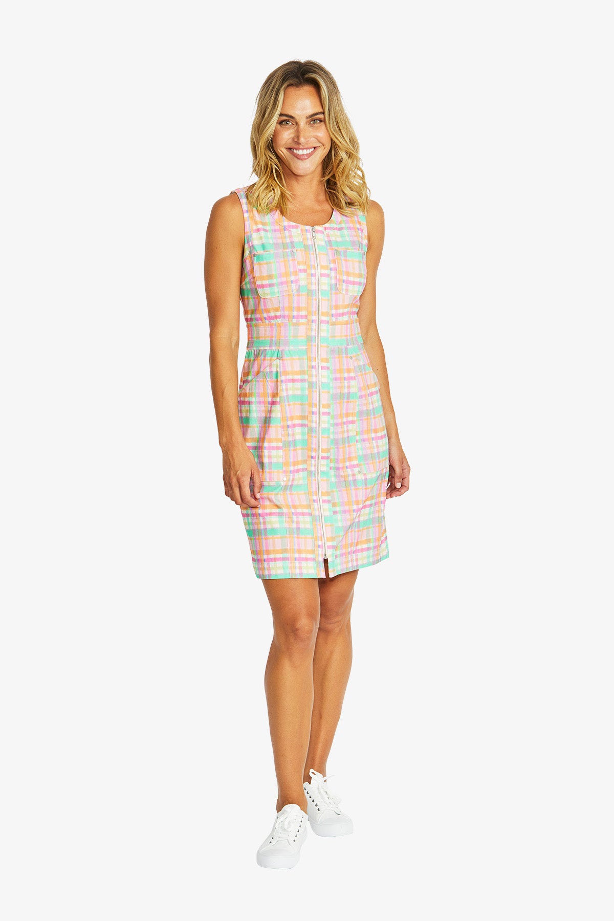Lizzy Checkerboard Sheath Dress in Checkerboard Print