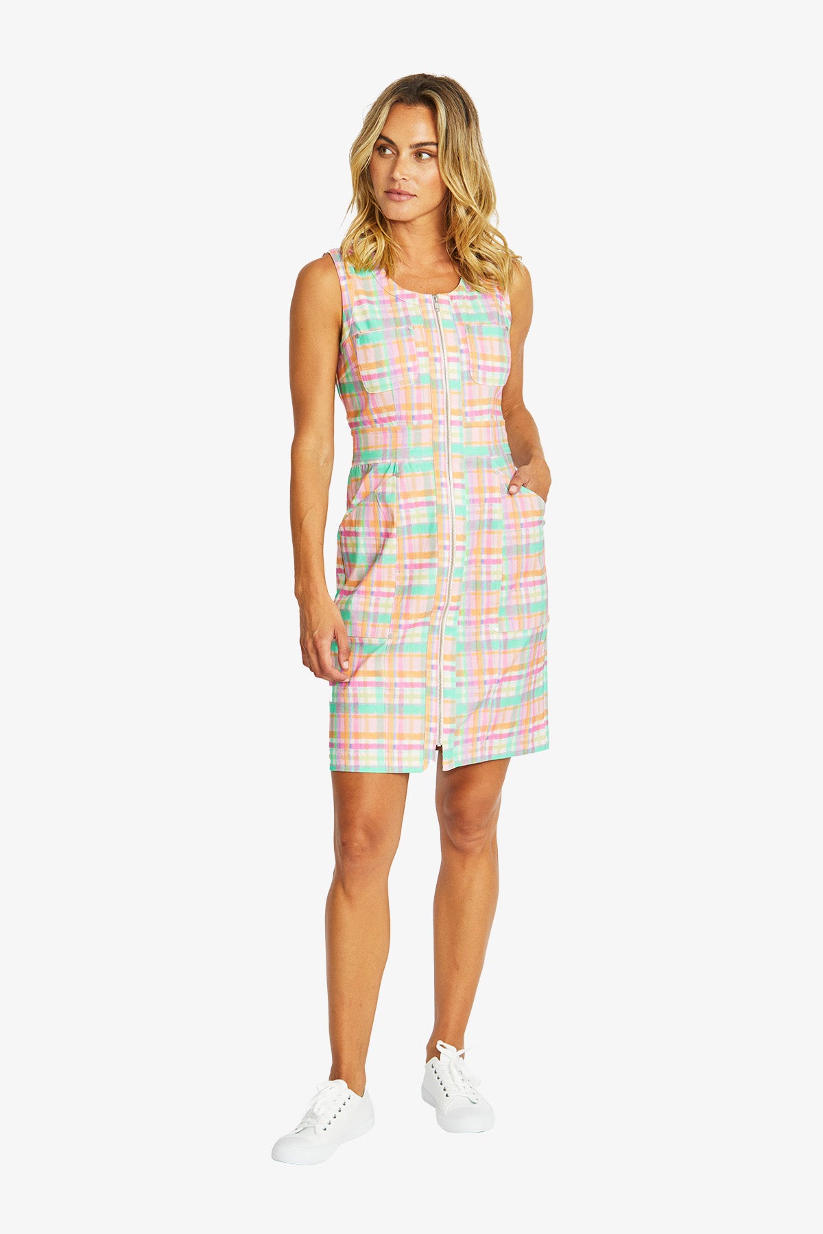 Lizzy Checkerboard Sheath Dress in Checkerboard Print