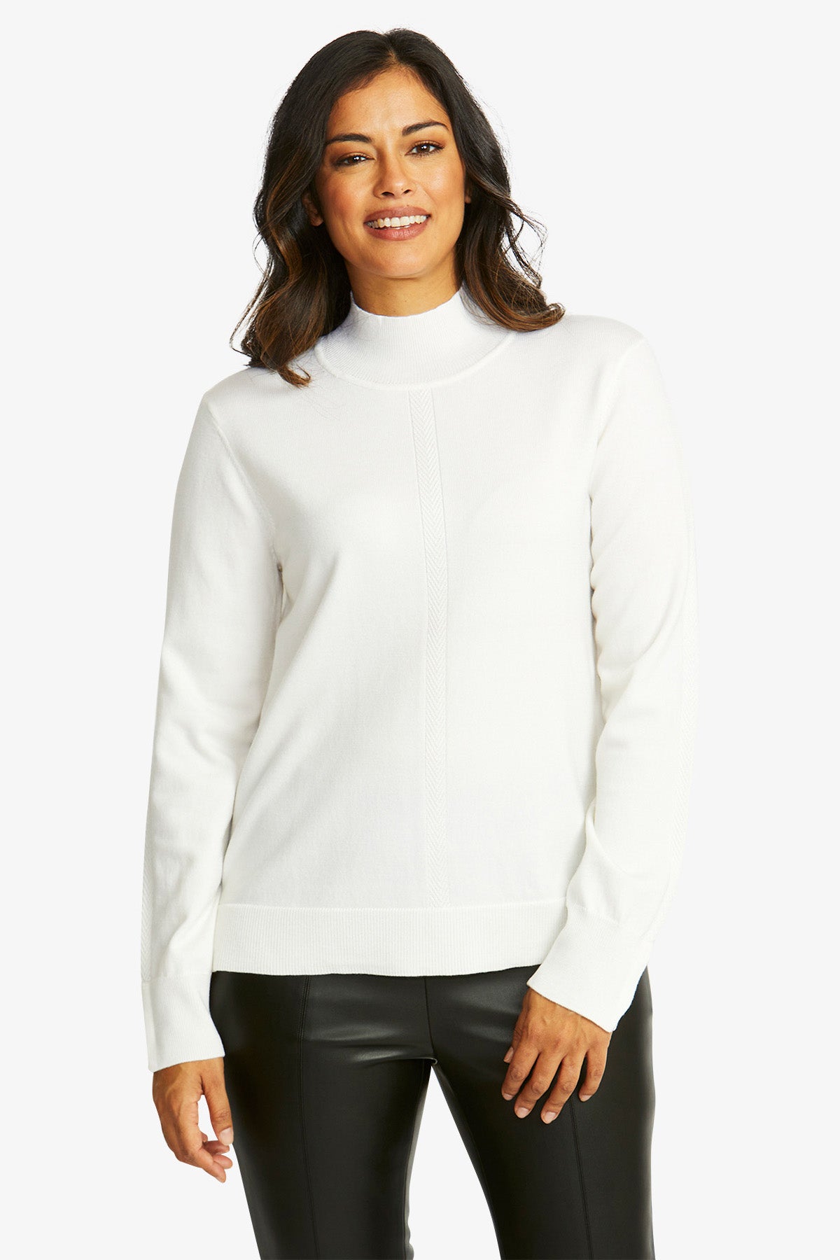 Merino Turtle Neck Pullover in Ivory
