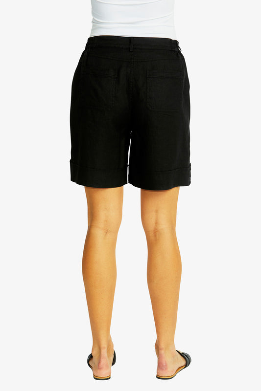 Mila Linen Shorts in Black