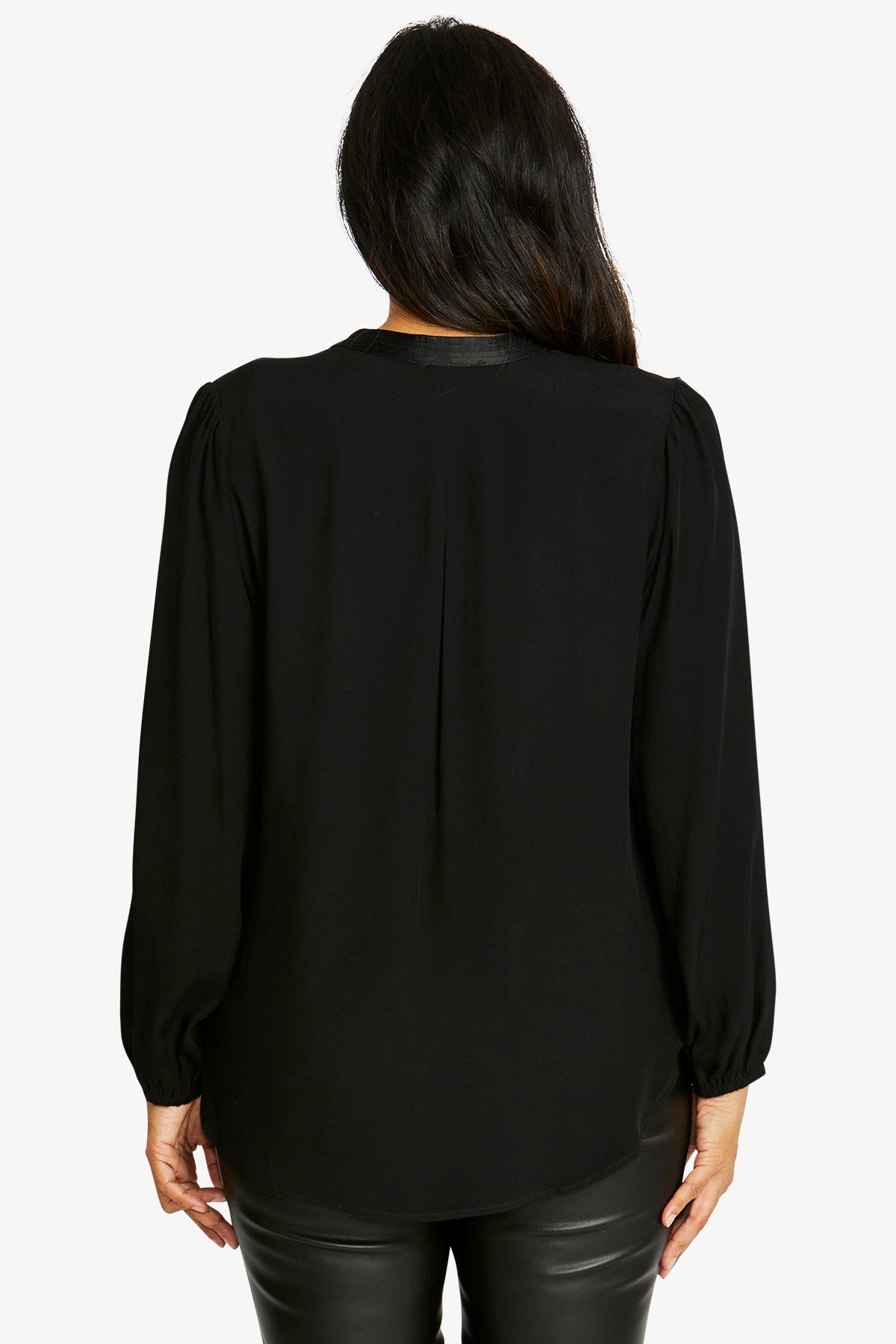 Nickie Long Sleeve Top in Black