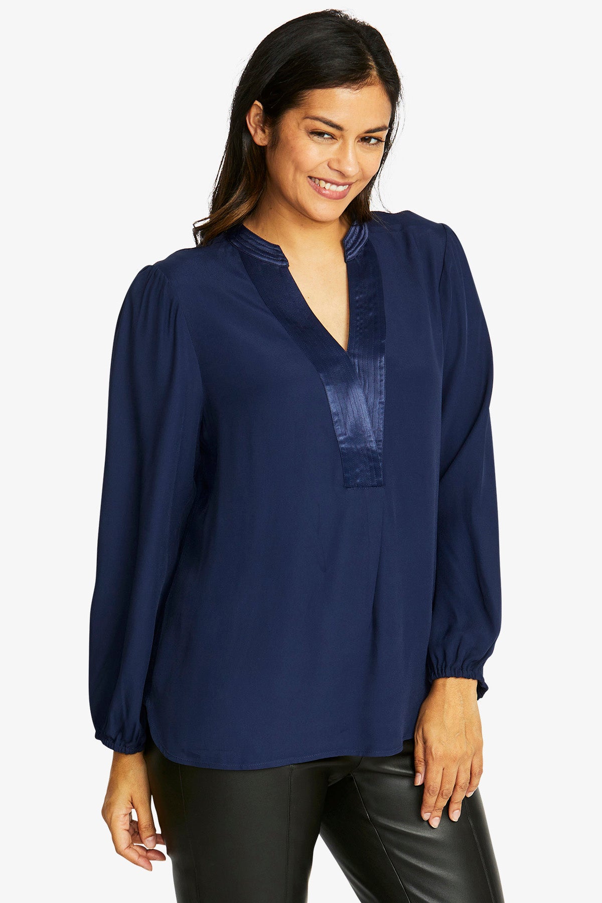 Nickie Long Sleeve Top in Navy