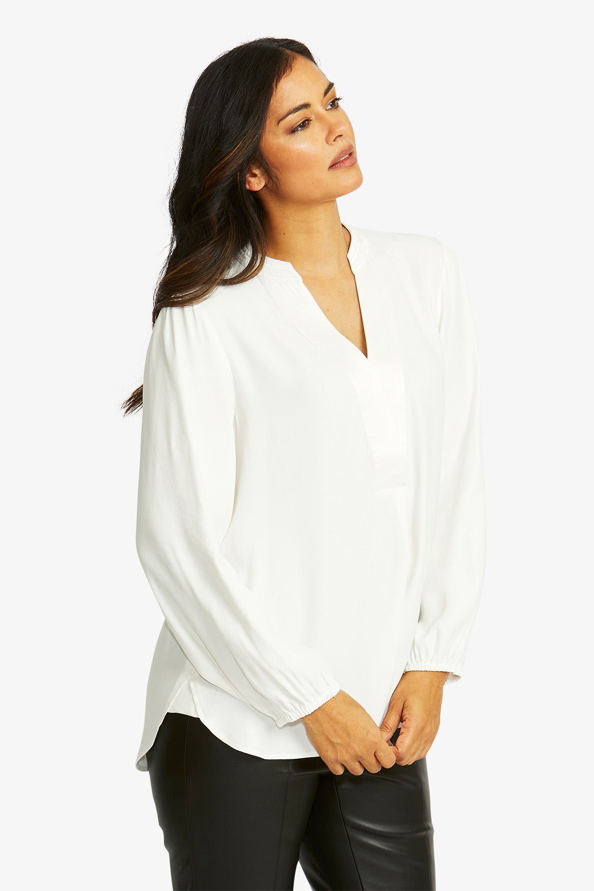 Nickie Long Sleeve Top in Ivory