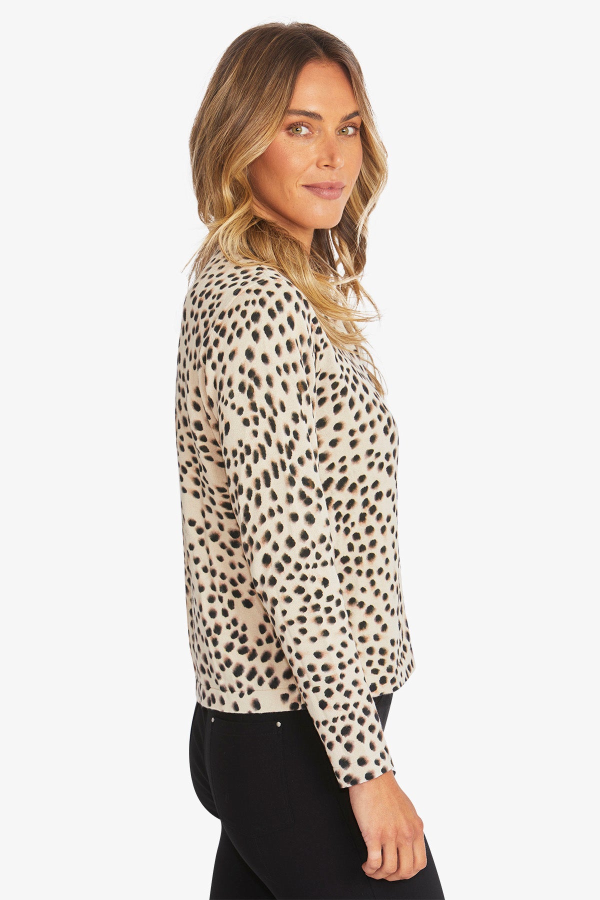 Womens Ocelot Cardigan Brown P595001