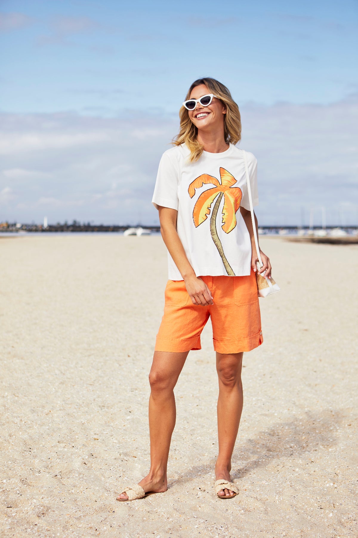 Women's Palm T-Shirt in Ivory Cream | Rio