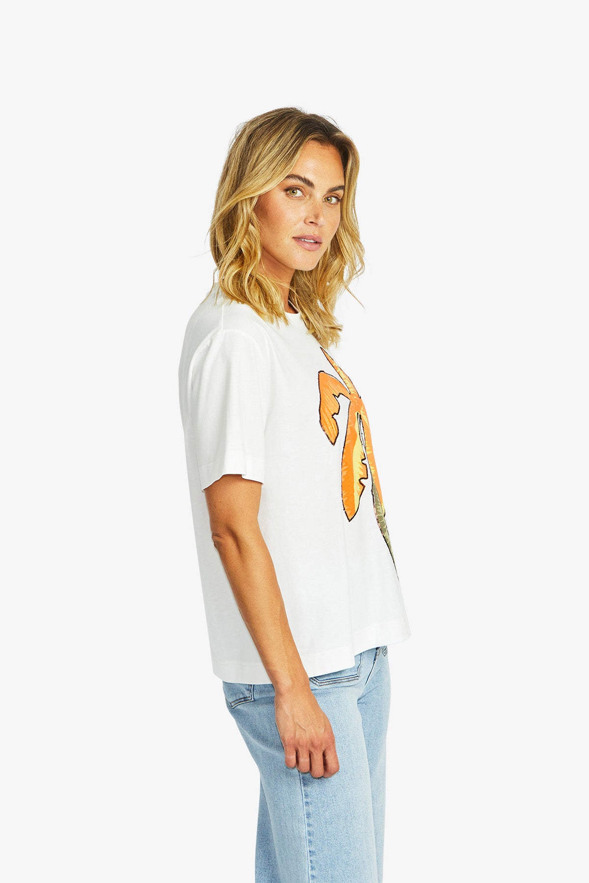Women's Palm T-Shirt in Ivory Cream | Rio