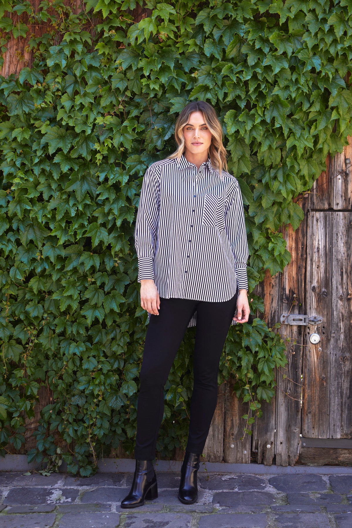 Palmer Shirt in White/Black