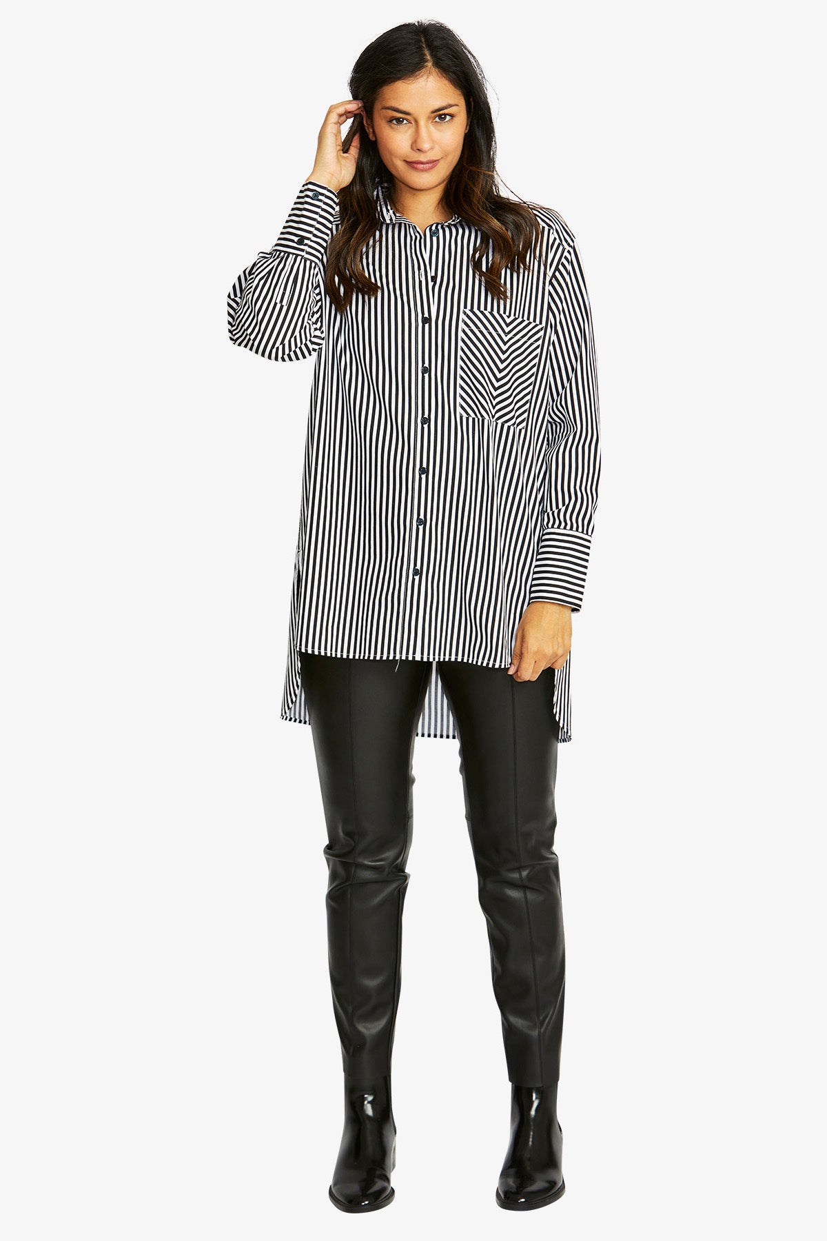 Palmer Shirt in White/Black