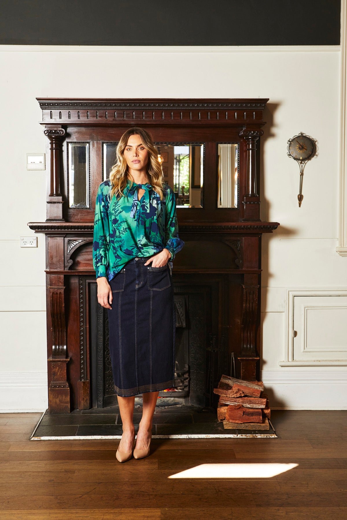 Parker Denim Skirt in Indigo