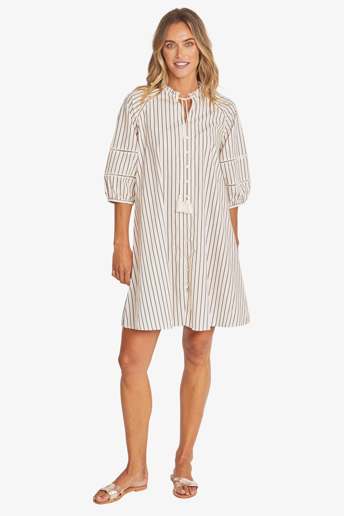 Poet Stripe Dress in Multi