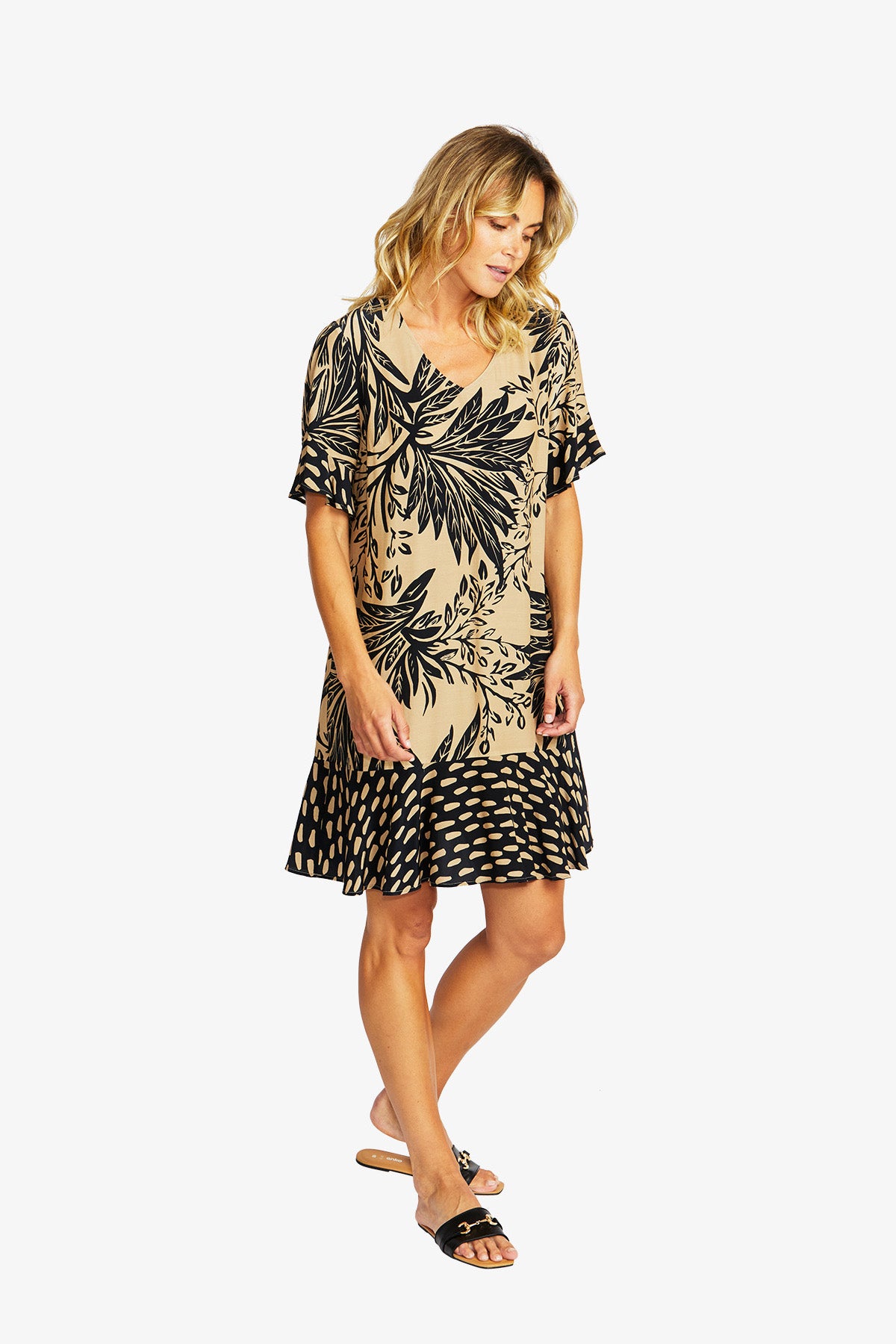 Sahara Splice Frill Dress