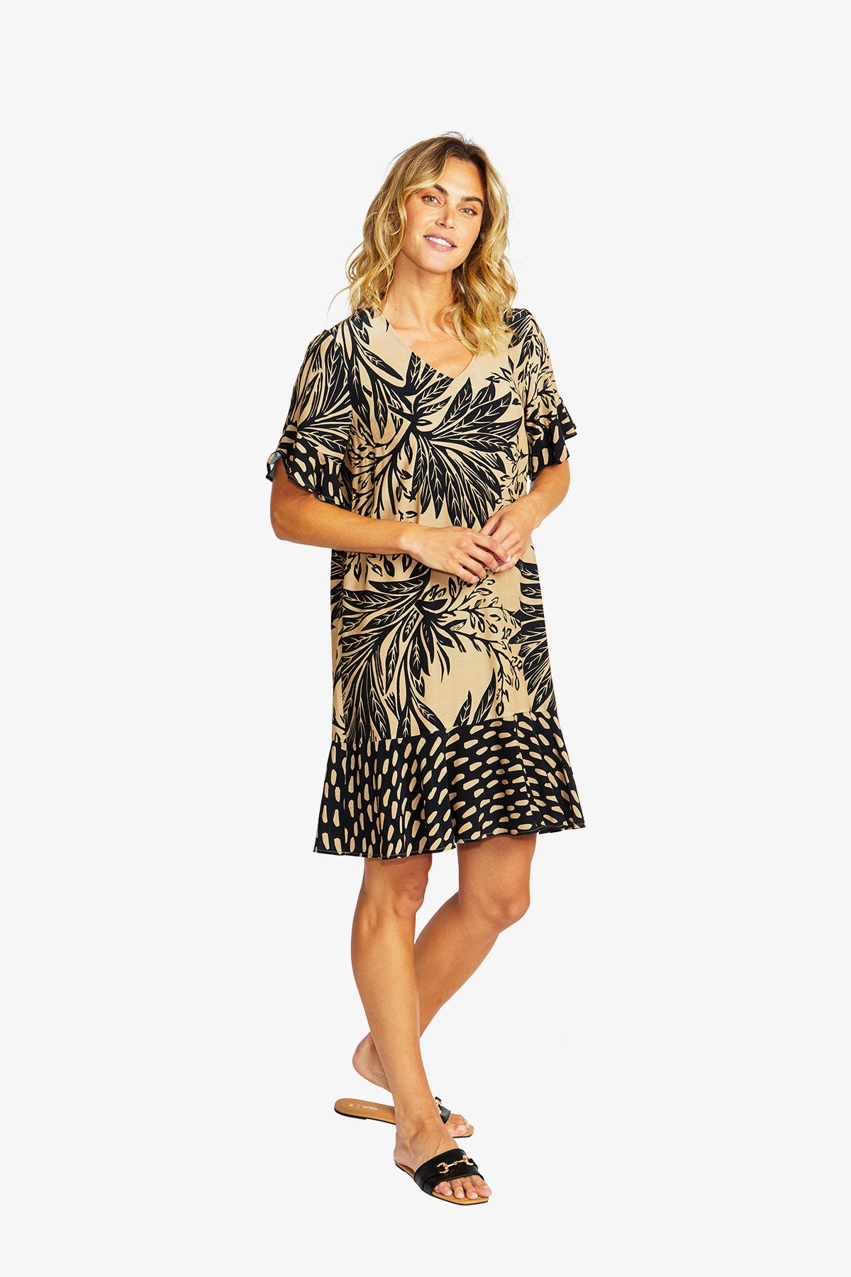 Sahara Splice Frill Dress