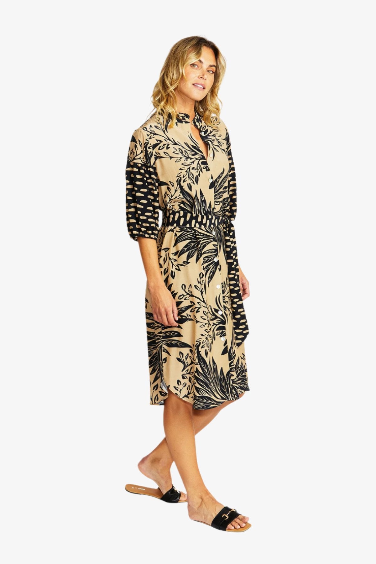 Sahara Spliced Button Dress