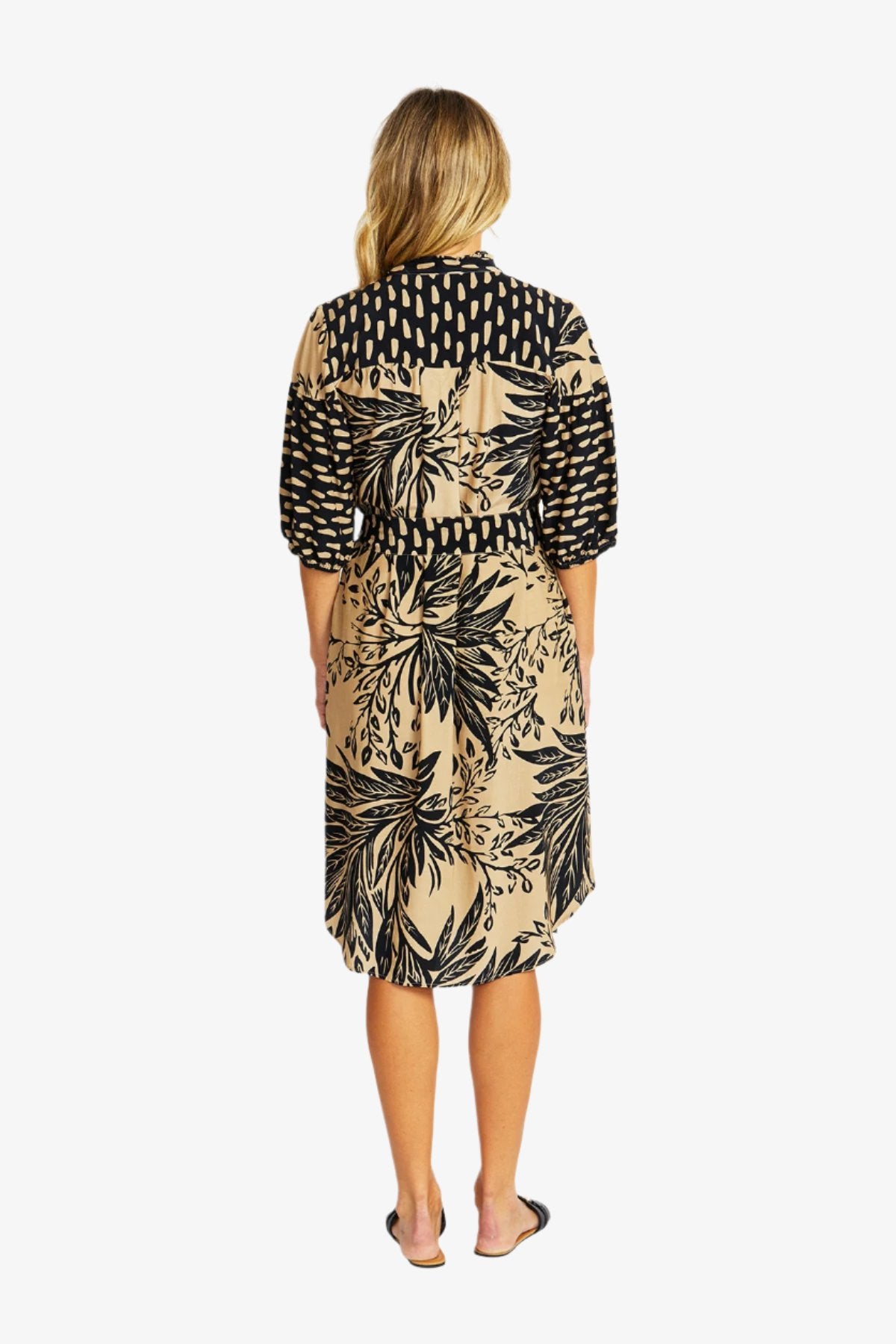 Sahara Spliced Button Dress