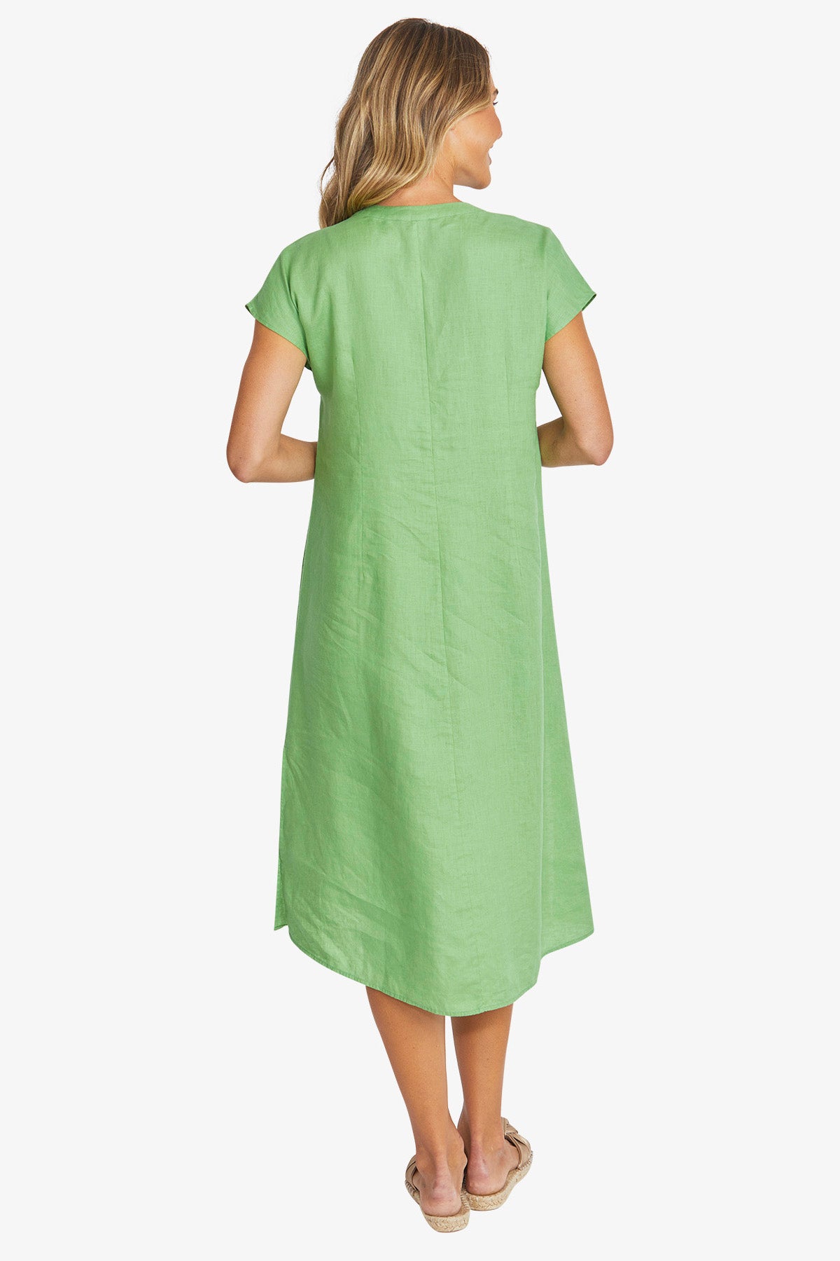 Womens Sammy Linen Dress Green P595544