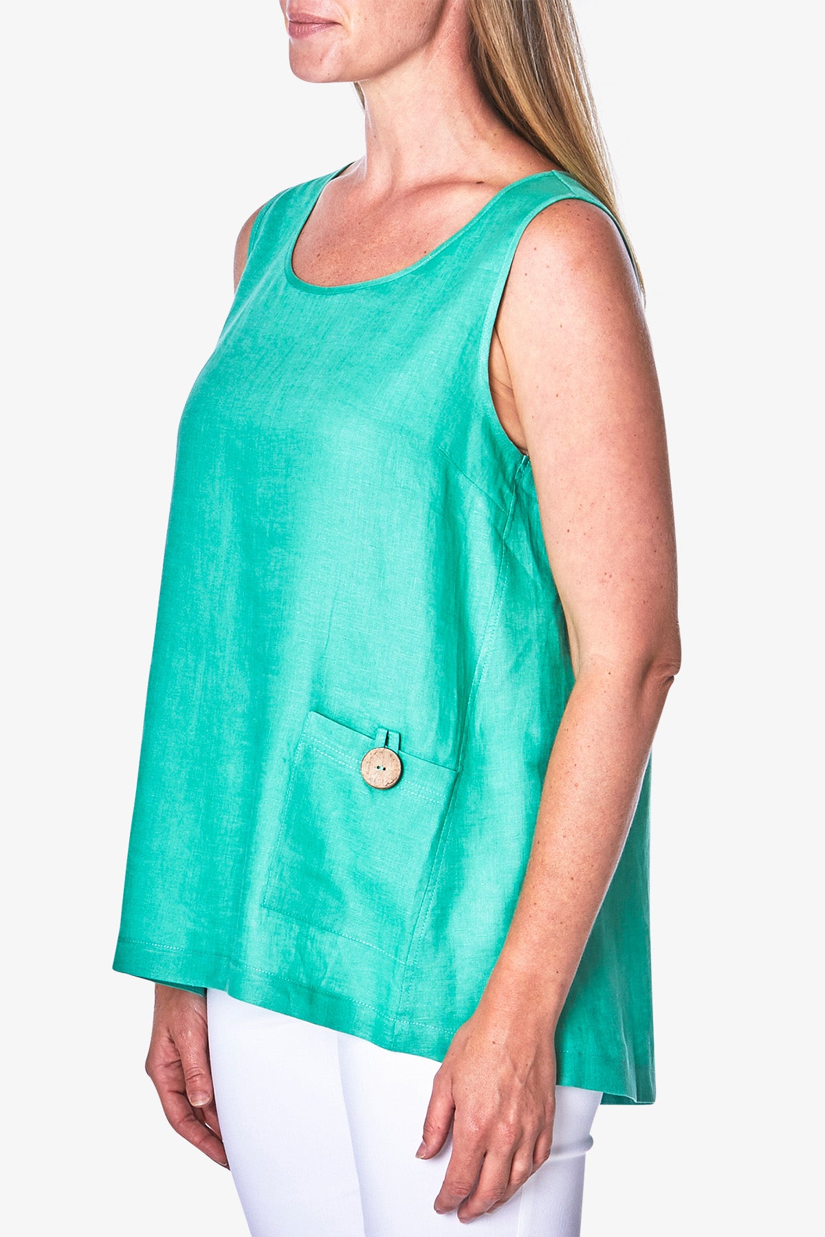 Sleeveless Linen Top Spearmint