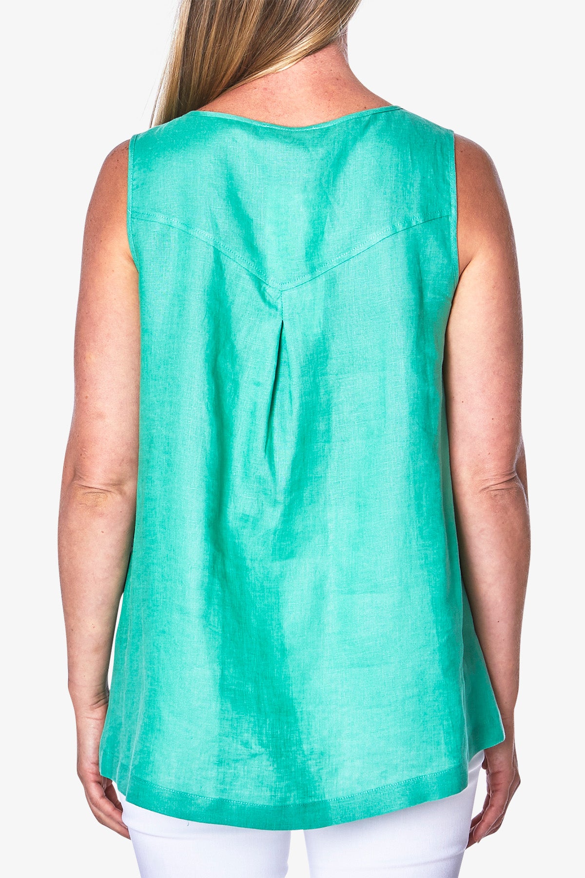 Sleeveless Linen Top Spearmint