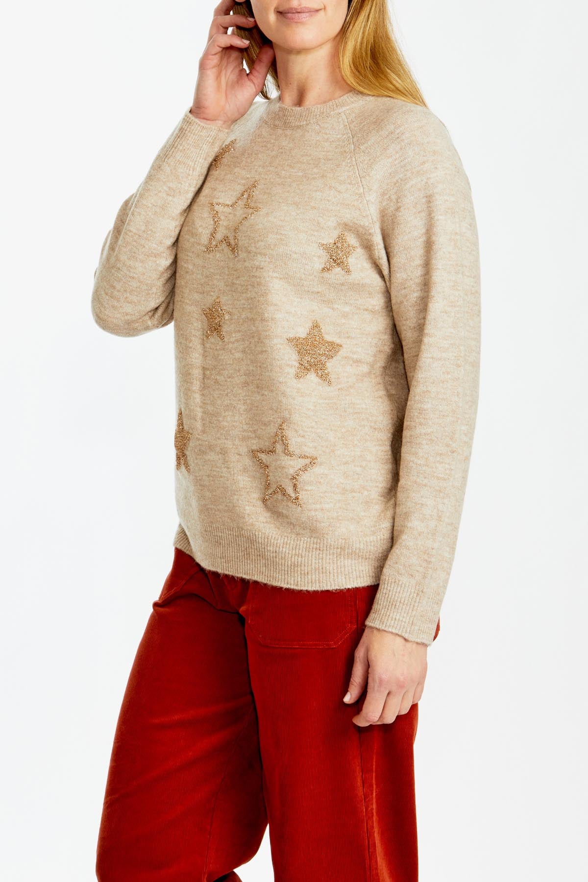 Women's Star Pullover in Oatmeal Taupe