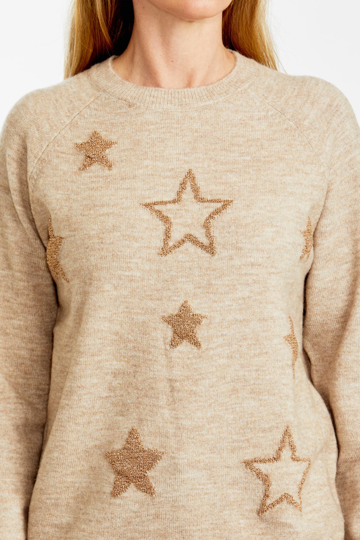 Women's Star Pullover in Oatmeal Taupe