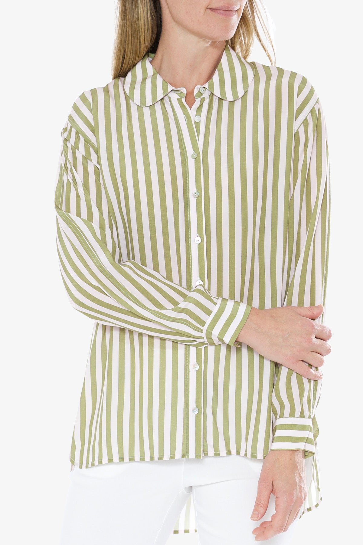 Stripe Shirt Olive Parfait
