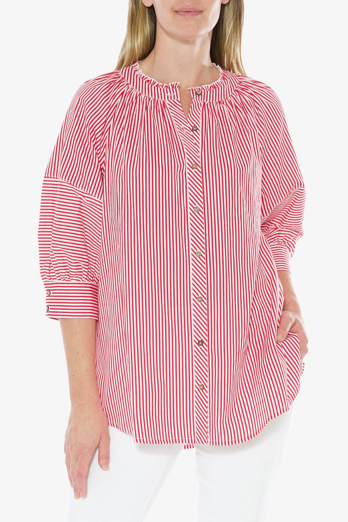 Stripe Shirt White Azalea