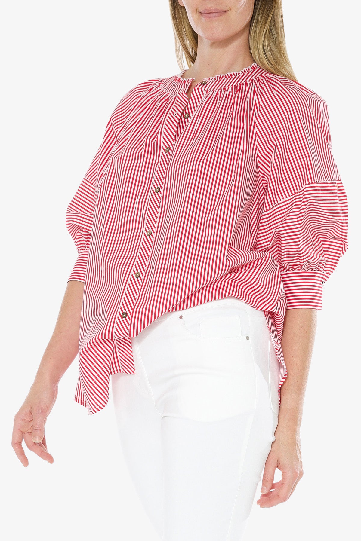 Stripe Shirt White Azalea