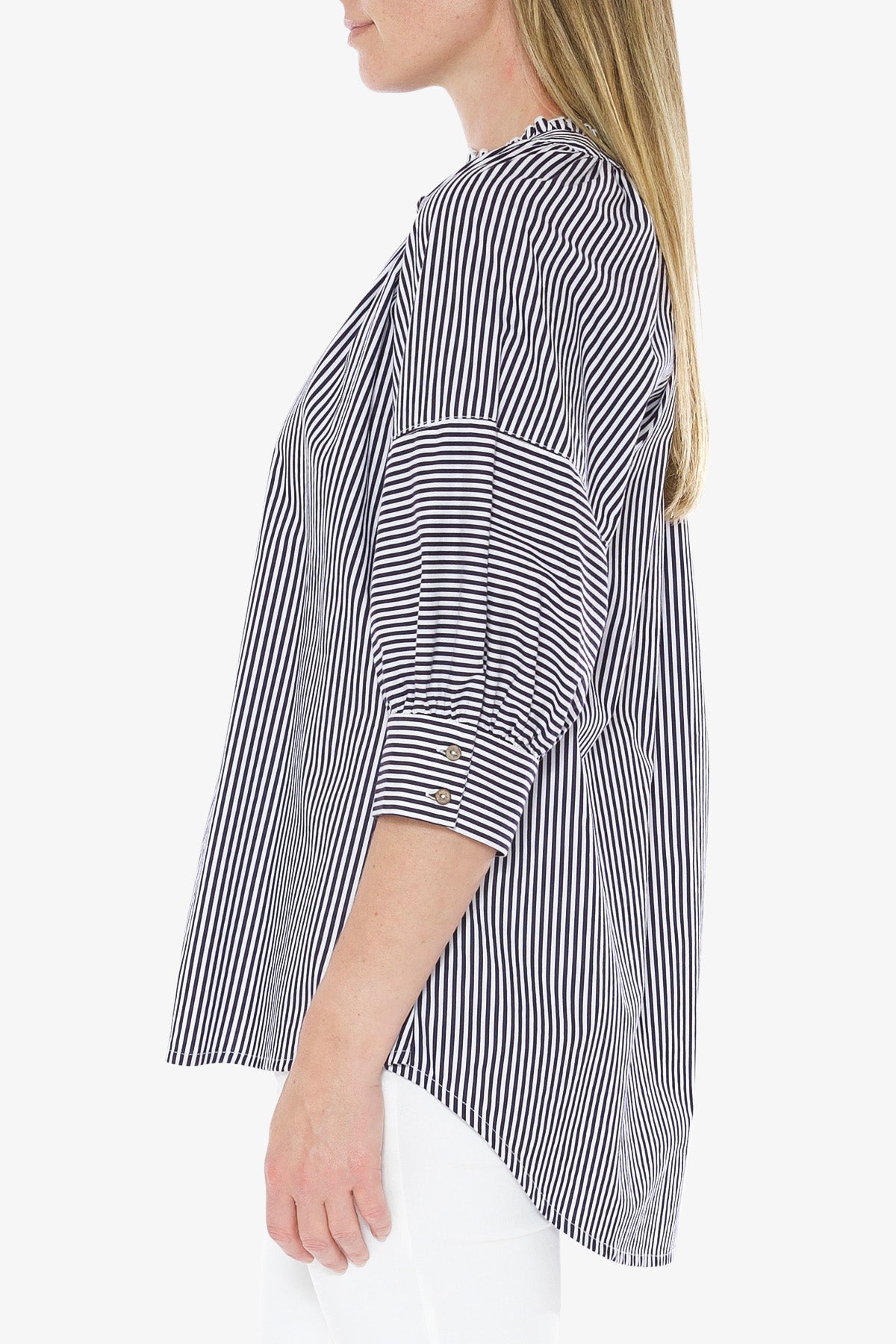 Striped Shirt White and Navy