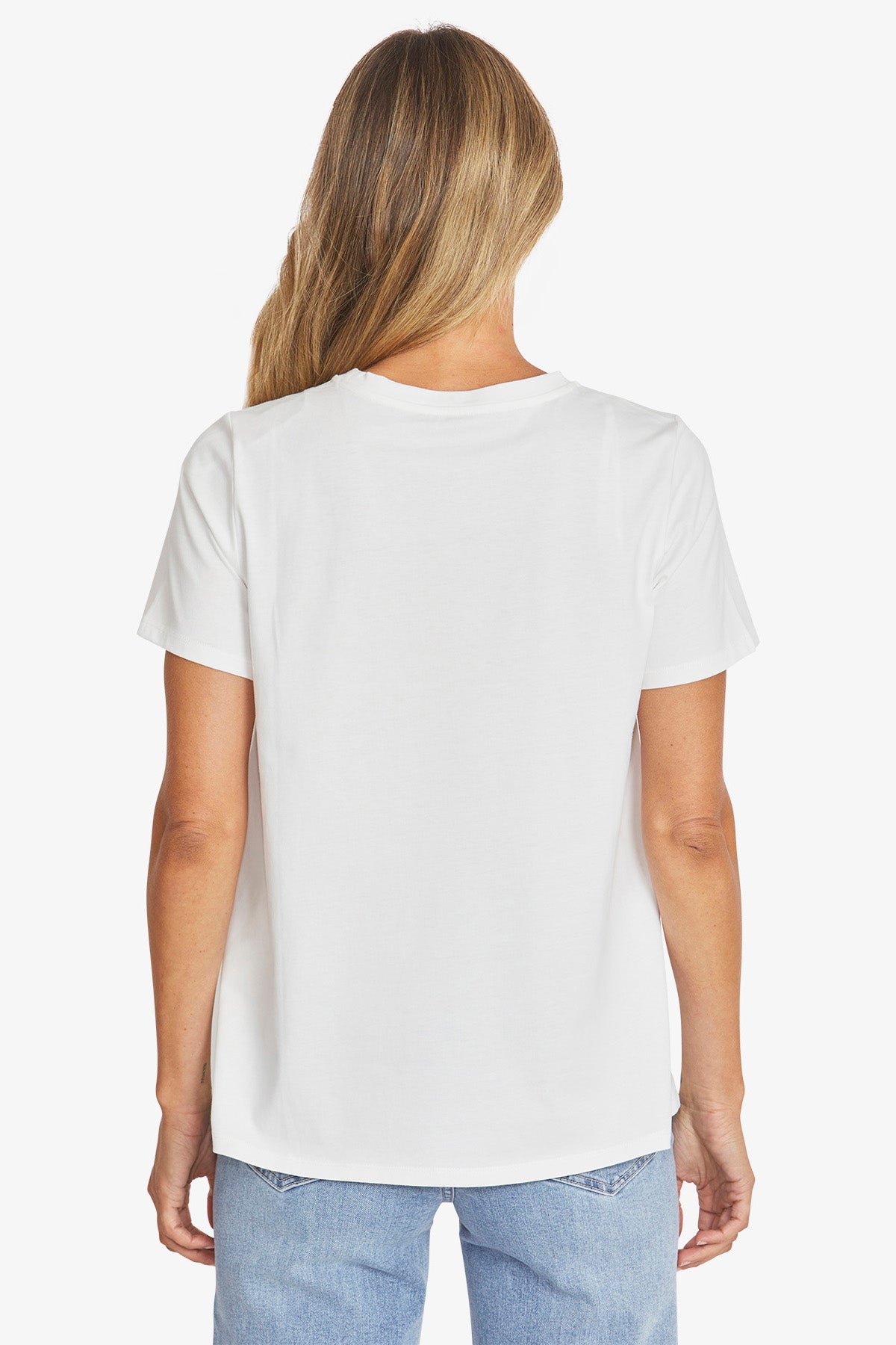 Womens Stud Pocket Tee White P595200