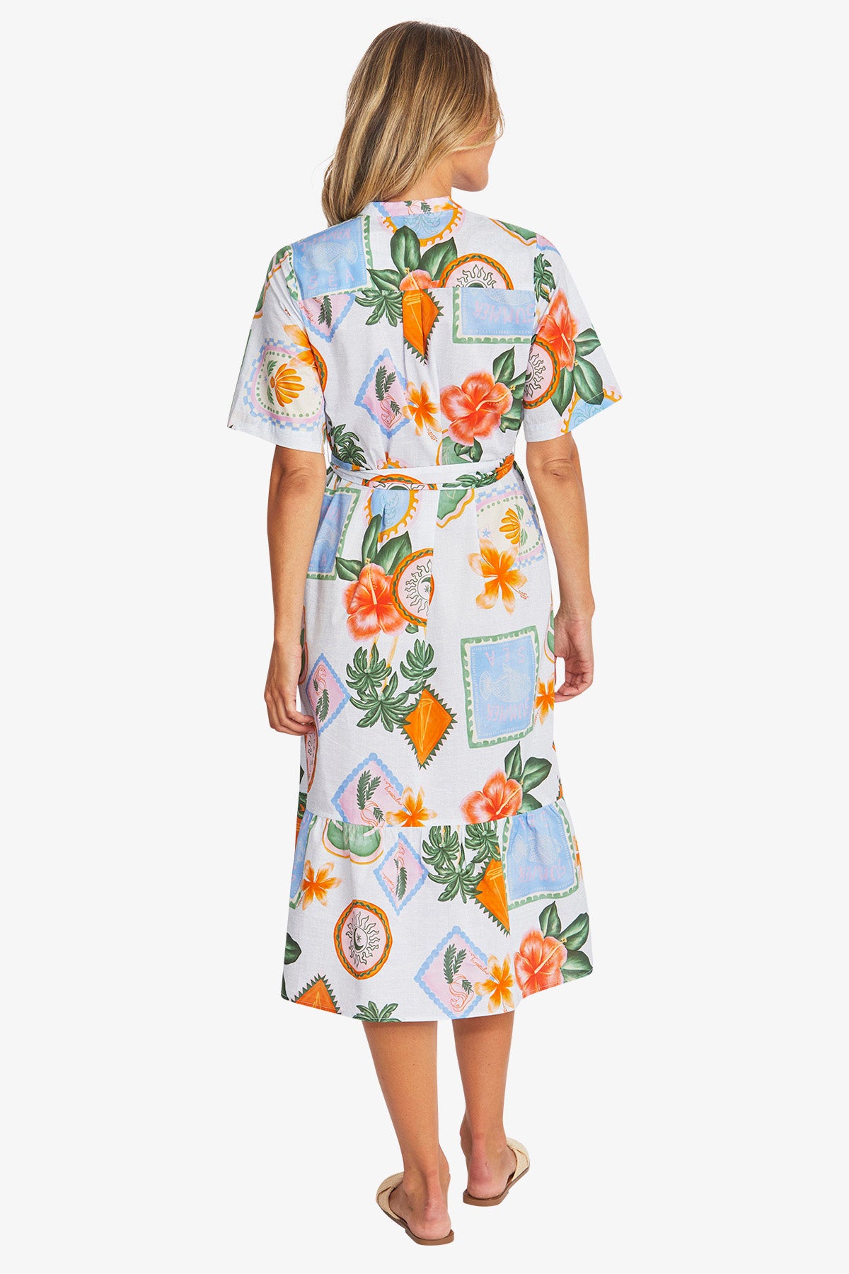 Womens Tahiti Belted Dress Multicolor P595561