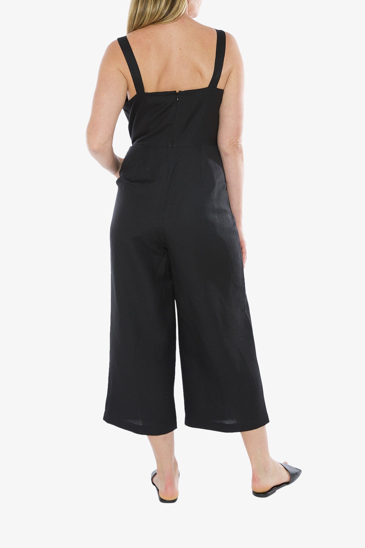 Tie Front Jumpsuit Black