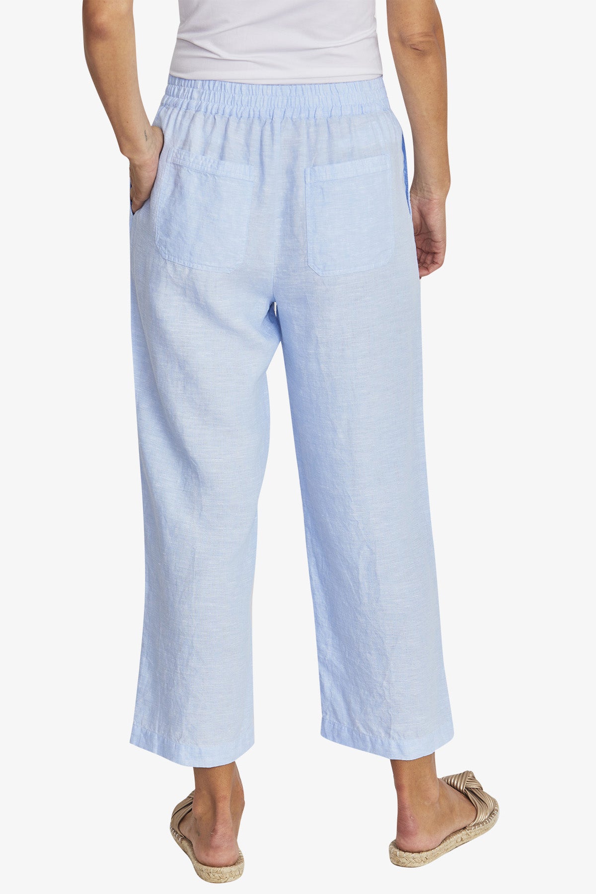 Womens Tropez Linen Pant Blue P595722