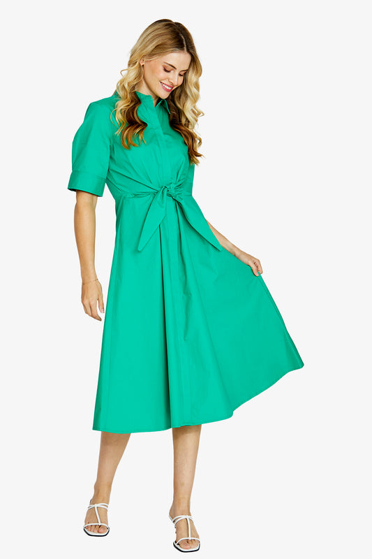 Womens Viola Tiefront Shirtdress Green P615525