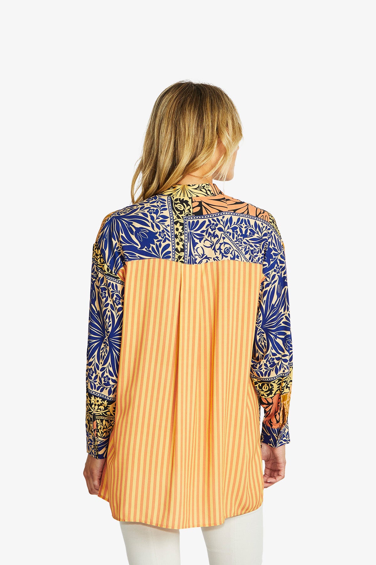 Willow Spliced Blouse in Tile Print