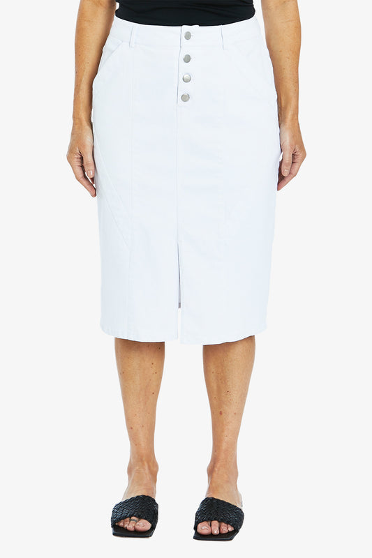 Panelled Pencil Skirt White