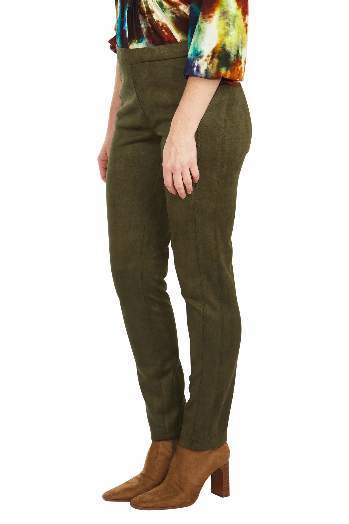 Faux Suede Legging Khaki