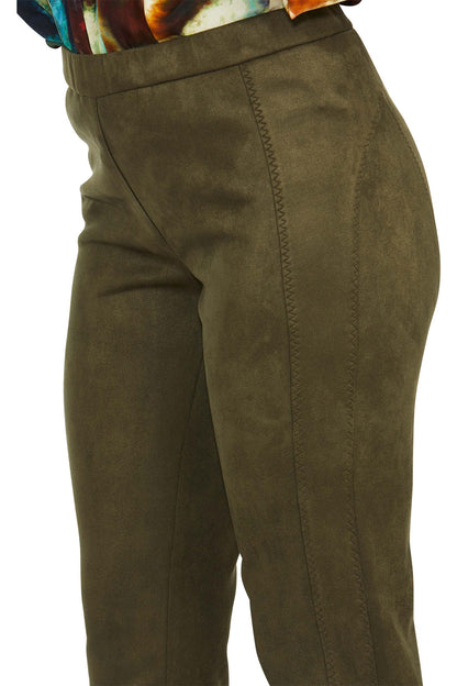 Faux Suede Legging Khaki