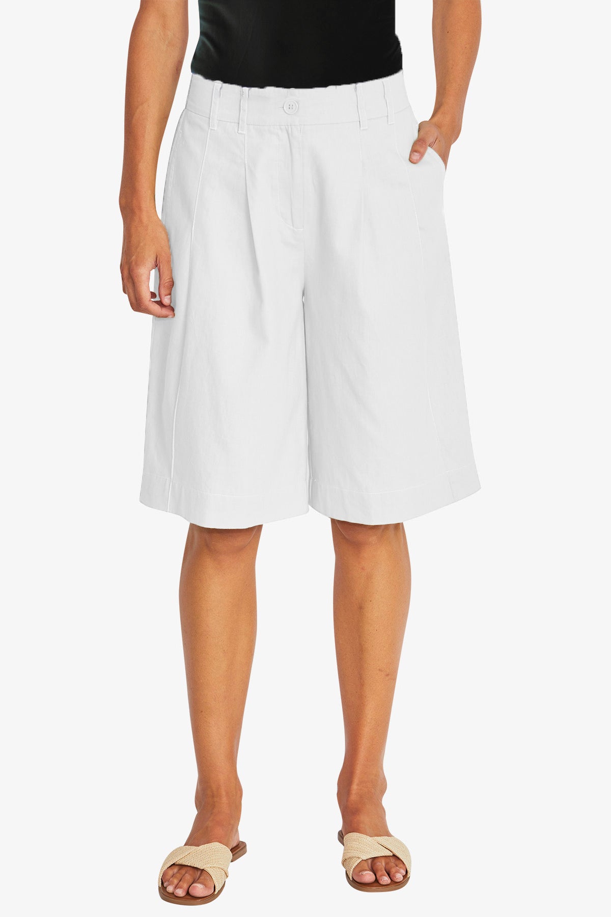 Womens Taylor Culotte Short White P595805