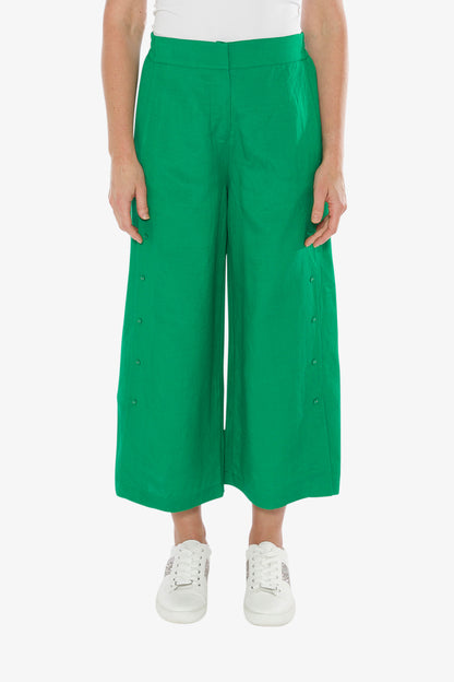 Button Trim Culotte Pant Jelly Bean