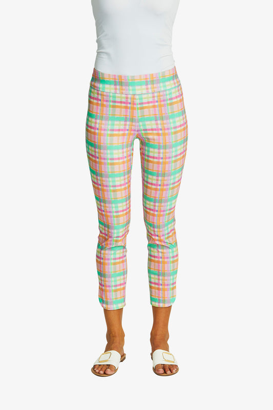 Women's Check Pull On Pant Checkerboard in Multicolour | Lizzy