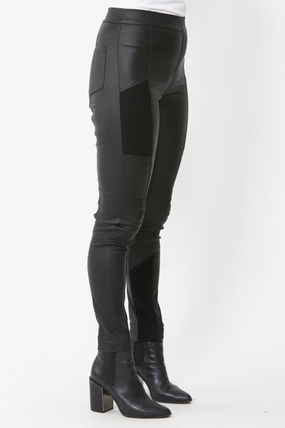 Women's Coated Bengaline Legging in Black