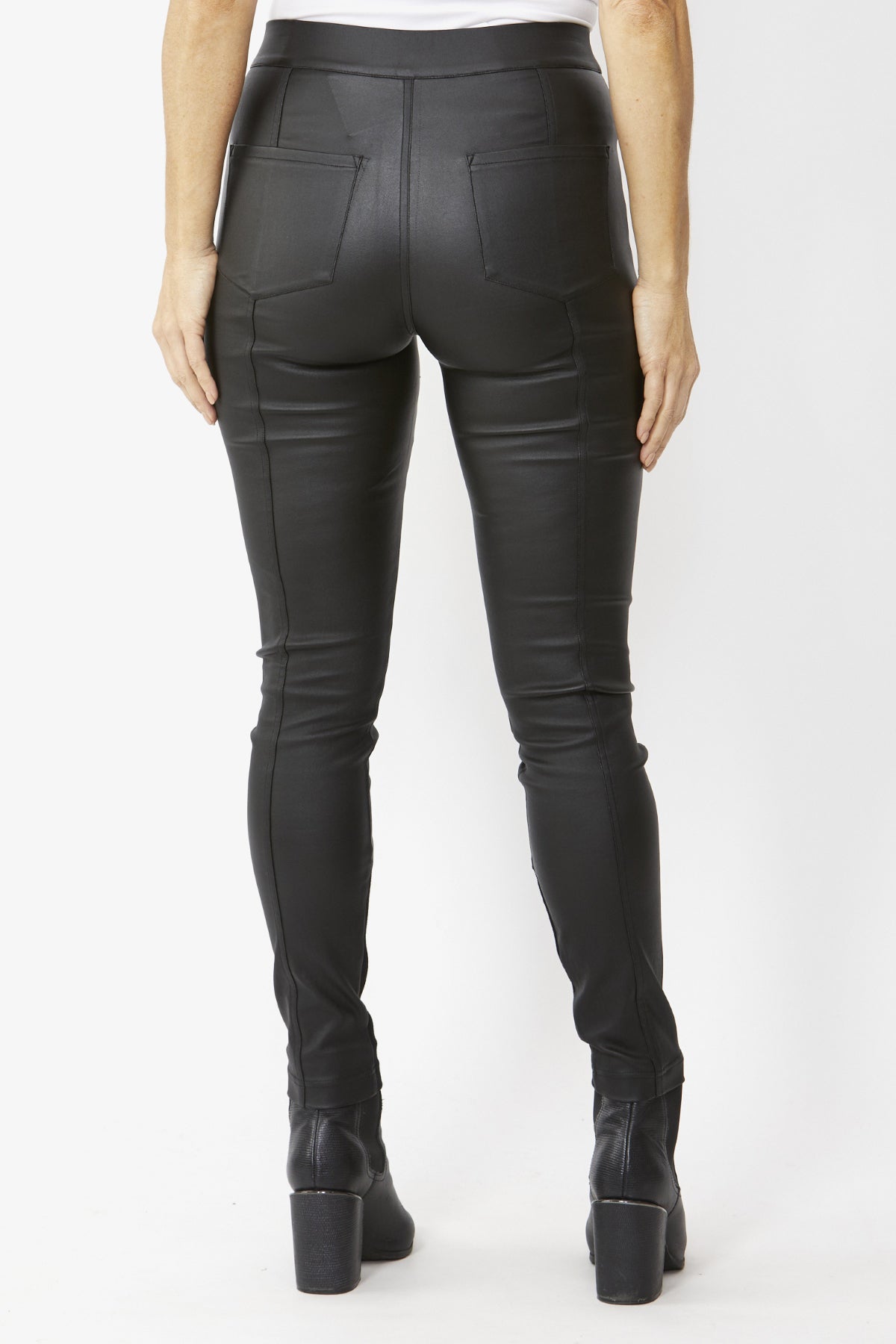 Women's Coated Bengaline Legging in Black