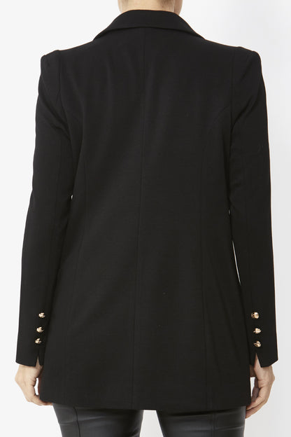 Women's Double Breasted Ponte Blazer in Black