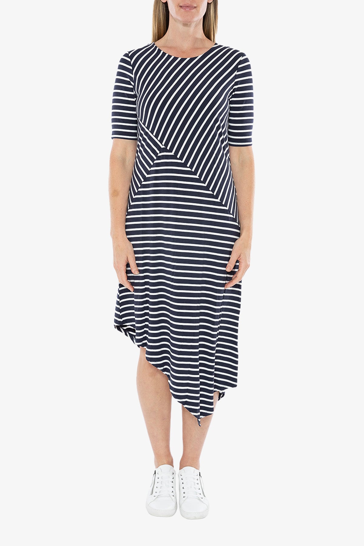 Libby Stripe Dress Navy