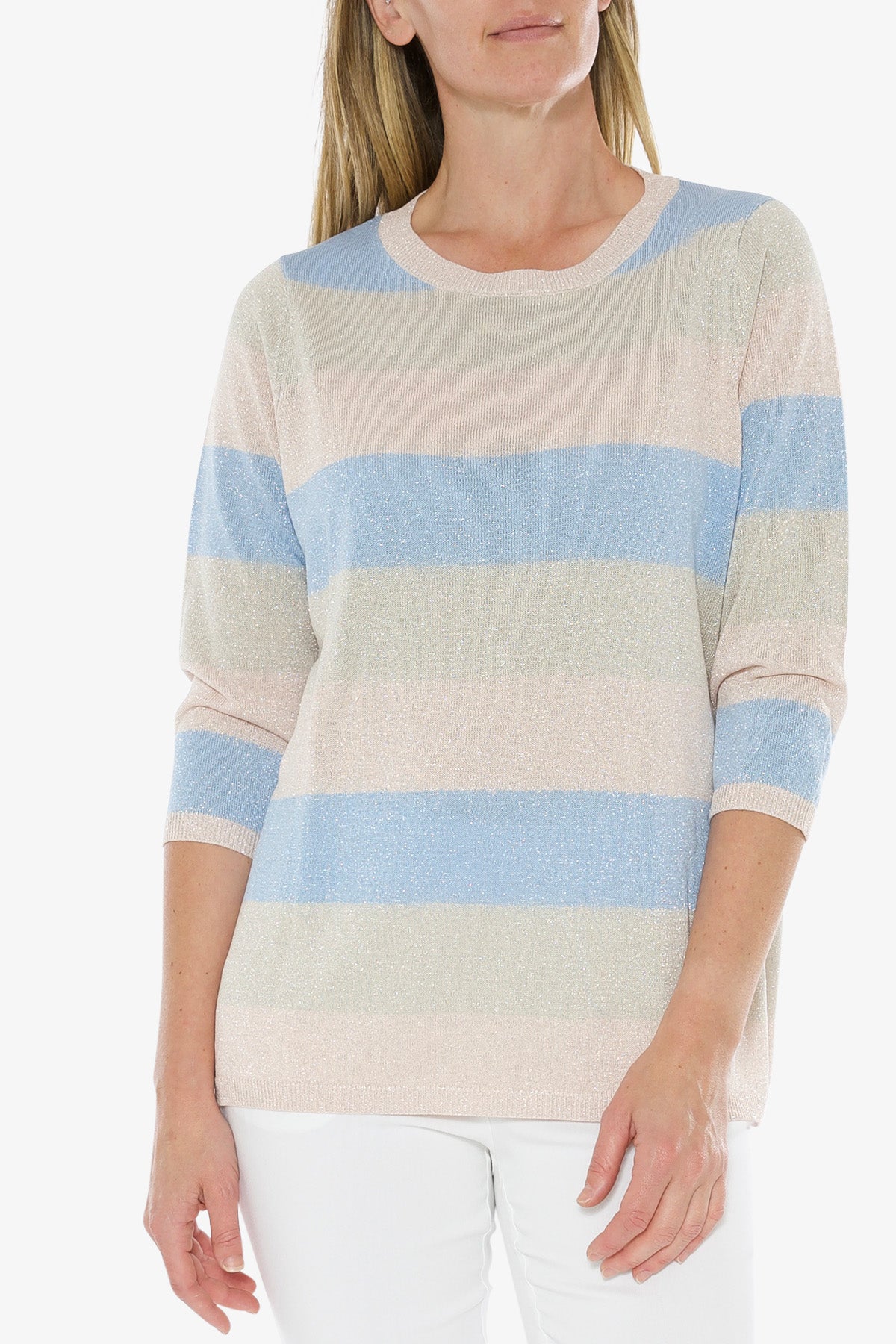 Lurex Stripe Pullover Pastel Stripe